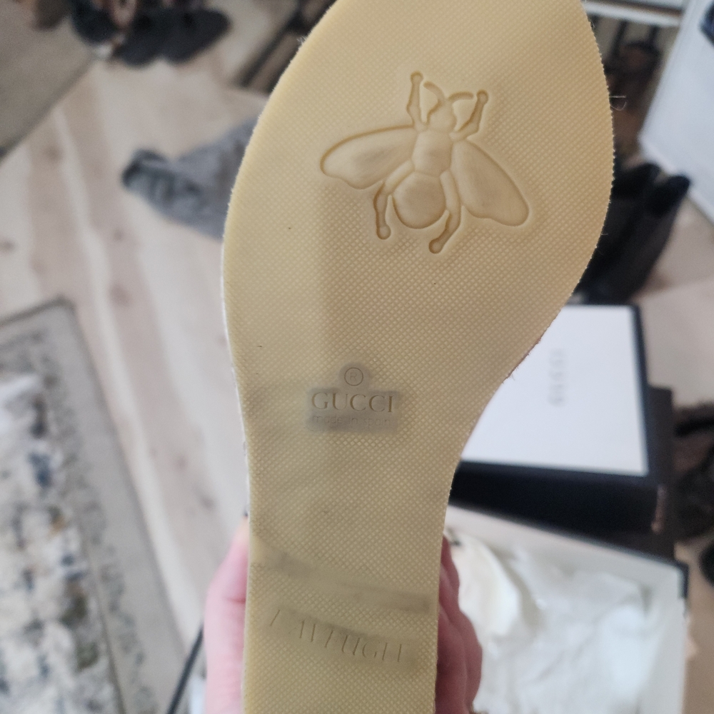 Gucci Women's Beige Espadrille Wedges - Picture 2 of 4